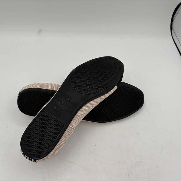 Rothy’s The Square In Tuxedo Size 9.5 Cream Black Knit Cap Toe Ballet Flats - Picture 4 of 7